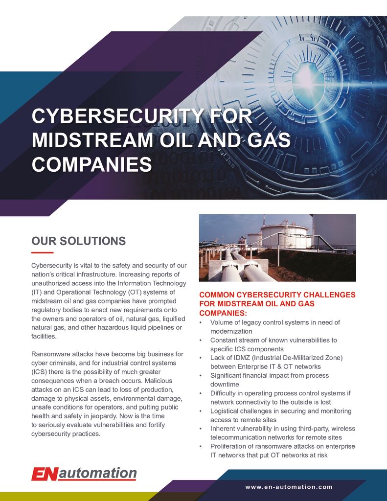 Cybersecurity for Midstream Oil & Gas Companies