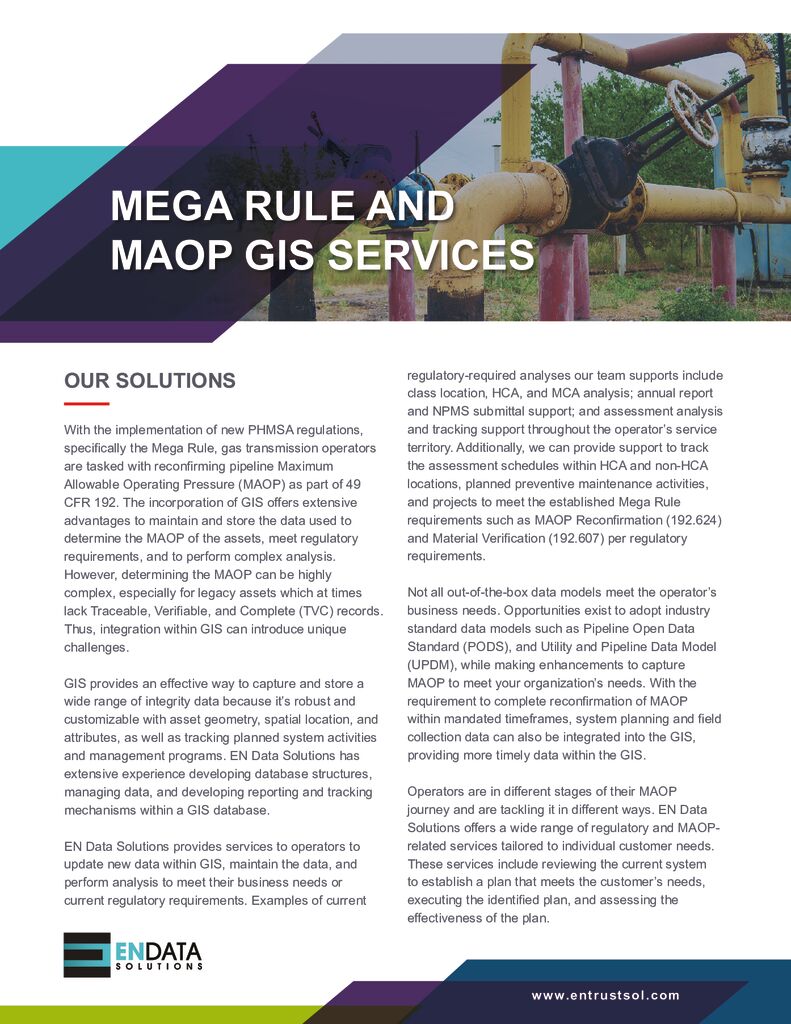 Mega Rule and MAOP GIS services